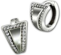 SilberDream Boucles d'oreilles Femme Triangle Zirconia blanc Créoles 925 Argent D2SDO4333W