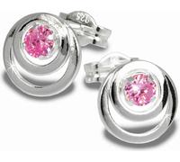SilberDream Boucles d'oreilles femmes argent rose cercles zirconium 8mm SDO542A