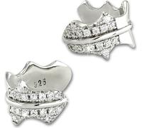 SilberDream Boucles d'oreilles Feuille Ear Cuff Zirconia Femme 925 Argent Pince d'oreille GSO504W