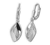 Silberdream Boucles Doreilles Feuille Zircone Blanc Argent 925 Boucle Doreille Femme Sdo4441w