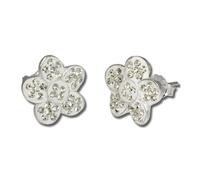 Silberdream Boucles Doreilles Fleur Blanche Zircon Cubique Boucles Doreilles En Argent 925 Gso213w
