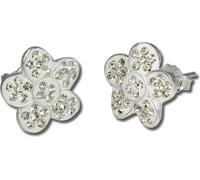 SilberDream Boucles d'oreilles fleur zircon blanc clou d'oreille argent 925 D2GSO213W