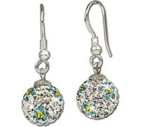 SilberDream Boucles d'oreilles fleur zirconium turquoise Boucles d'oreilles 925 argent D2GSO302