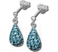 SilberDream Boucles d'oreilles goutte zircon bleu clair clous d'oreilles 925 argent D2GSO403H