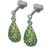 SilberDream Boucles d'oreilles goutte zircon vert clair clous d'oreilles 925 argent D2GSO403L