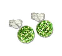 Silberdream Boucles Doreilles Hémisphère Vert Zircone Argent 925 Boucles Doreilles Femme Gso217l