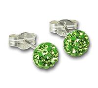 Silberdream Boucles Doreilles Hémisphère Vert Zircone Argent 925 Boucles Doreilles Femme Gso221l