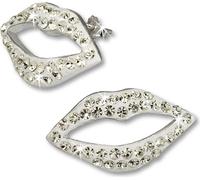 SilberDream Boucles d'oreilles lèvres zircon blanc clou d'oreille argent D2GSO214W