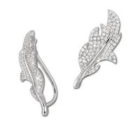 Silberdream Boucles Doreilles Manchette Doreille Blanche Feuille Zircone Clips Doreille En Argent 925 Gso428w