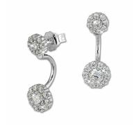 Silberdream Boucles Doreilles Manchette Doreille Blanche Fleur Zircon Cubique Boucles Doreilles En Argent 925 Gso420w