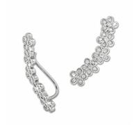 Silberdream Boucles Doreilles Manchette Doreille Blanche Fleur Zircone Clips Doreille En Argent 925 Gso416w