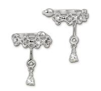 Silberdream Boucles Doreilles Manchette Doreille Fleur Blanche Zircone Clips Doreille Argent 925 Gso436w