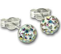 SilberDream boucles d'oreilles multicolores demi-sphère zirconium 925 argent clous d'oreilles GSO221Z