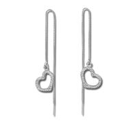 Silberdream Boucles Doreilles Ouvertes Coeur Blanc Zircone Boucles Doreilles Femme Argent 925 Gso432w
