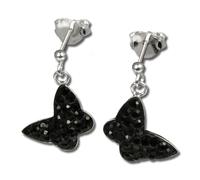 Silberdream Boucles Doreilles Papillon Noir Zircon Cubique Boucles Doreilles En Argent Gso401s
