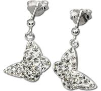 SilberDream Boucles d'oreilles papillon zircon blanc clou d'oreille 925 argent D2GSO401W