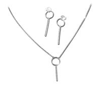 Silberdream Boucles Doreilles Pendantes Chaîne Zircone Argent Blanc Sertie Argent Gss401w