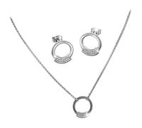 Silberdream Boucles Doreilles Pendantes Chaîne Zircone Argent Blanc Sertie Argent Gss403w