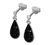 Silberdream Boucles Doreilles Pendantes Noires Zircone Boucles Doreilles Clous En Argent 925 Gso403s