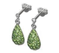 Silberdream Boucles Doreilles Pendantes Vert Clair Zircone Boucles Doreilles En Argent 925 Gso403l