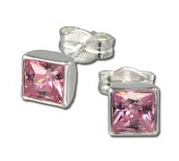 Silberdream Boucles Doreilles Pour Femme Boucles Doreilles Clous En Argent 925 Zircone Rose Sdo558a