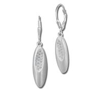 Silberdream Boucles Doreilles Pour Femme Boucles Doreilles En Argent 925 Ovale Zircone Blanc Sdo354m