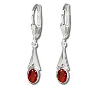 Silberdream Boucles Doreilles Pour Femme Boucles Doreilles En Argent 925 Zircone Rouge Sdo514r