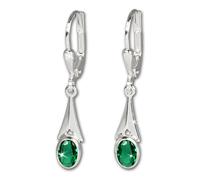 Silberdream Boucles Doreilles Pour Femme Boucles Doreilles En Argent 925 Zircone Vert Sdo514g