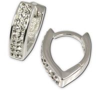 Silberdream Boucles Doreilles Pour Femme Créoles Argent 925 Coeur Zircone Blanc Sdo310w