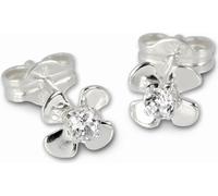 SilberDream Boucles d'oreilles pour femmes 925 argent blanc fleur 6mm SDO508W