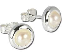 SilberDream Boucles d'oreilles pour femmes 925 argent blanc perle Boucles d'oreilles 8mm SDO500