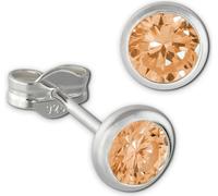 SilberDream Boucles d'oreilles pour femmes 925 argent brun doré zircon 5mm SDO5535Y