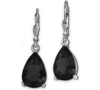 SilberDream Boucles d'oreilles pour femmes 925 argent noir larme SDO520S