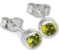 SilberDream Boucles d'oreilles pour femmes 925 argent vert zircon 5mm SDO503M