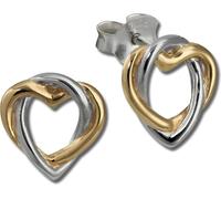 SilberDream Boucles d'oreilles pour femmes Argent 333 doré Coeur SDO452Y
