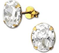 SilberDream Boucles d'oreilles pour femmes Argent 585 plaqué or Ovale Boucles d'oreilles SDO9139YW