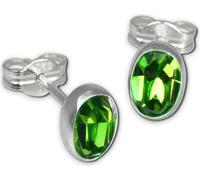 SilberDream Boucles d'oreilles pour femmes Argent vert ovale Zirconia Boucles d'oreilles SDO552L