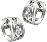 SilberDream Boucles d'oreilles Ranke Zirconia blanc Femme 925 Créoles en argent véritable SDO4329W