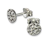Silberdream Boucles Doreilles Rondes Blanches Zircone Boucles Doreilles Clous Femme Argent 925 Gso252w