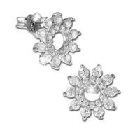 Silberdream Boucles Doreilles Soleil Blanc Zircone Boucles Doreilles Clous Femme Argent 925 Gso468w
