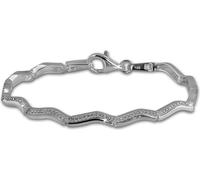 SilberDream Bracelet 18,5cm Véritable argent 925 vague blanche Femme Bijoux SDA461W