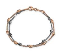 Silberdream Bracelet 19-21cm Rose Noir Bracelet Ovale Femme Argent Sda2459f