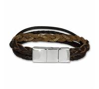 Silberdream Bracelet Cordon Décoratif Marron Bracelet Homme Cuir Lap001b