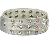 SilberDream bracelet cuir bijoux de bras argent zirconium femmes LAC222K