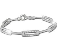 SilberDream Bracelet dames diamanté en argent sterling mat 19cm argent SDA442J