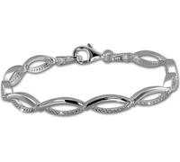SilberDream bracelet dames ovale 925 argent véritable 18,5cm blanc bijoux de bras D2SDA460W