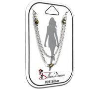 SilberDream bracelet de cheville 25cm dames 925 argent pyrite perles grises argent SDF5005K