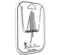 SilberDream bracelet de cheville 25cm dames 925 argent pyrite perles grises argent SDF5125K