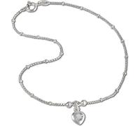 SilberDream bracelet de cheville 25cm dames 925 bijoux en argent coeur argent blanc SDF2025W