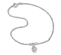 Silberdream Bracelet De Cheville Coeur Femme Argent Blanc Bijoux 25cm Argent 925 Sdf2025w